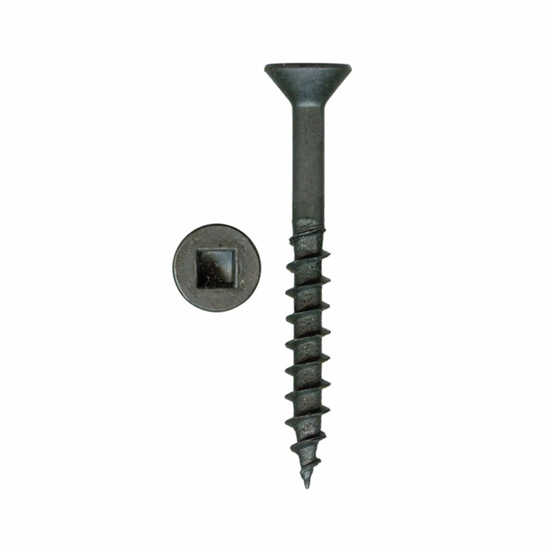 Woodworking Screws - XT Square Drive - Flat Head - 100 Piece - Diameter:#8 - Length:2-1/4" - Finish:Unplated Dry Lube